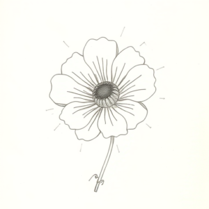 Loose Pencil Sketch Marigold Tattoo