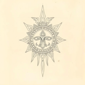 Loose Pencil Sketch Mictlantecuhtli Tattoo