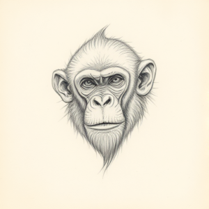 Loose Pencil Sketch Monkey Tattoo