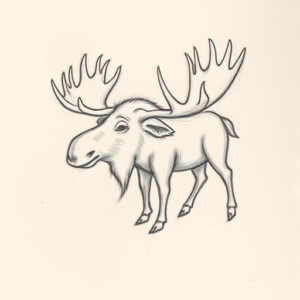 Loose Pencil Sketch Moose Tattoo
