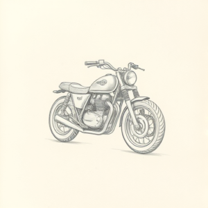 Loose Pencil Sketch Motorcycle Tattoo