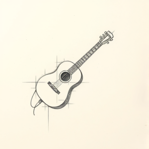 Loose Pencil Sketch Music Tattoo