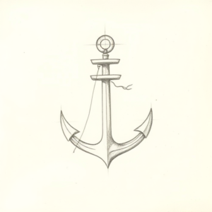 Loose Pencil Sketch Nautical Tattoo