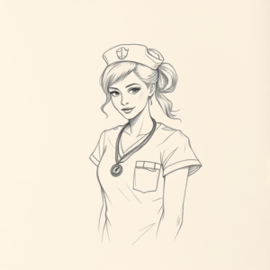 Loose Pencil Sketch Nurse Tattoo