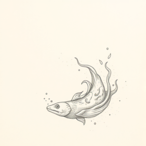 Loose Pencil Sketch Ocean Tattoo