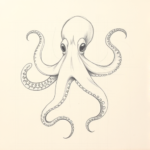 Loose Pencil Sketch Octopus Tattoo