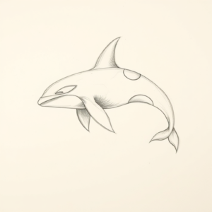 Loose Pencil Sketch Orca Tattoo