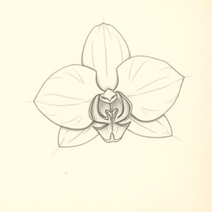 Loose Pencil Sketch Orchid Tattoo