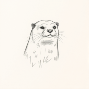 Loose Pencil Sketch Otter Tattoo