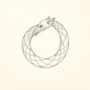 Loose Pencil Sketch Ouroboros Tattoo