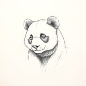 Loose Pencil Sketch Panda Tattoo