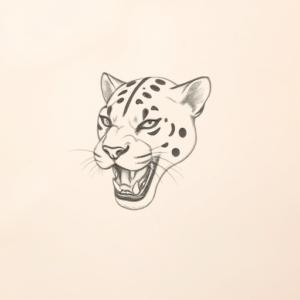 Loose Pencil Sketch Panther Tattoo
