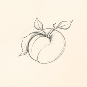 Loose Pencil Sketch Peach Tattoo
