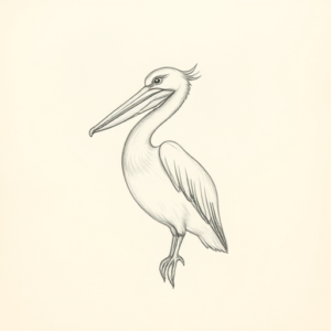 Loose Pencil Sketch Pelican Tattoo