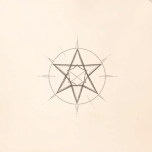 Loose Pencil Sketch Pentagram Tattoo