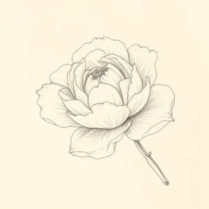 Loose Pencil Sketch Peony Tattoo