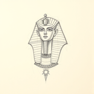 Loose Pencil Sketch Pharaoh Tattoo