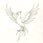 Loose Pencil Sketch Phoenix Tattoo