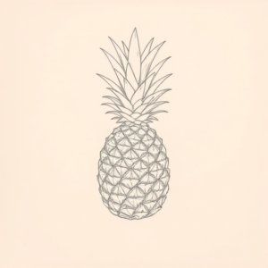 Loose Pencil Sketch Pineapple Tattoo