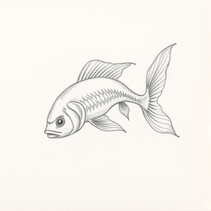 Loose Pencil Sketch Pisces Tattoo