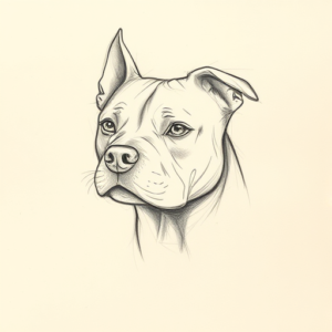 Loose Pencil Sketch Pitbull Tattoo
