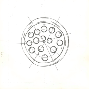 Loose Pencil Sketch Pizza Tattoo