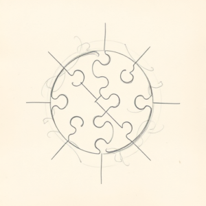 Loose Pencil Sketch Puzzle Tattoo