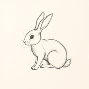 Loose Pencil Sketch Rabbit Tattoo