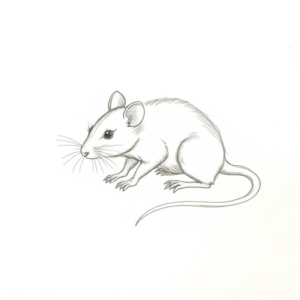 Loose Pencil Sketch Rat Tattoo