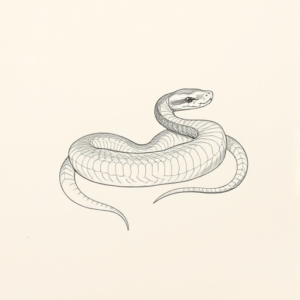 Loose Pencil Sketch Rattlesnake Tattoo