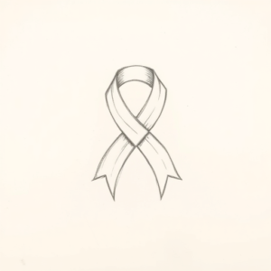 Loose Pencil Sketch Ribbon Tattoo