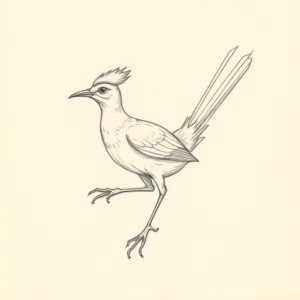 Loose Pencil Sketch Roadrunner Tattoo