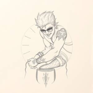 Loose Pencil Sketch Rockstar Tattoo