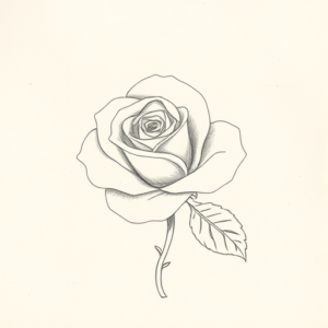 Loose Pencil Sketch Rose Tattoo