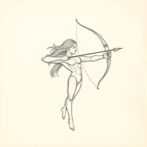 Loose Pencil Sketch Sagittarius Tattoo