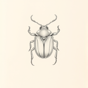 Loose Pencil Sketch Scarab Tattoo