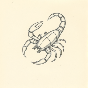 Loose Pencil Sketch Scorpio Tattoo