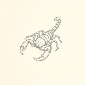 Loose Pencil Sketch Scorpion Tattoo