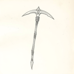 Loose Pencil Sketch Scythe Tattoo