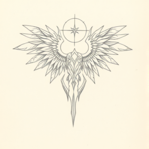 Loose Pencil Sketch Seraphim Tattoo