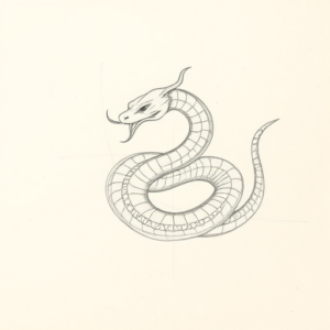 Loose Pencil Sketch Serpent Tattoo