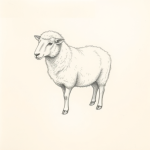 Loose Pencil Sketch Sheep Tattoo