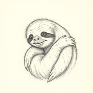 Loose Pencil Sketch Sloth Tattoo