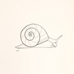Loose Pencil Sketch Snail Tattoo