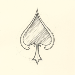 Loose Pencil Sketch Spade Tattoo