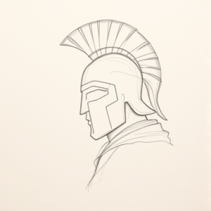 Loose Pencil Sketch Spartan Tattoo