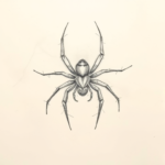 Loose Pencil Sketch Spider Tattoo