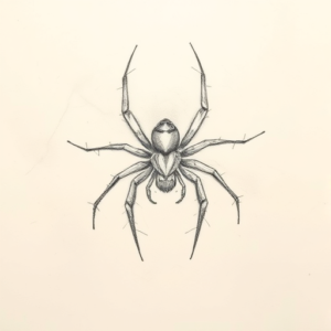 Loose Pencil Sketch Spider Tattoo