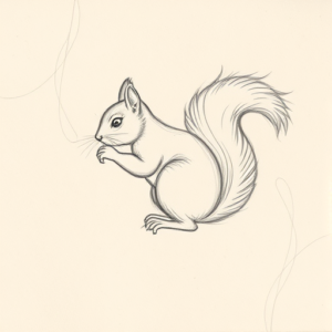 Loose Pencil Sketch Squirrel Tattoo