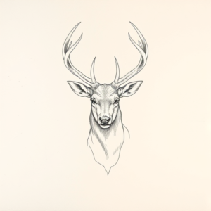 Loose Pencil Sketch Stag Tattoo